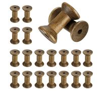 sourcing map 20 Pcs Wooden Spool for Craft, 2"/50 mm Wooden Empty Spools Unfinished Wooden Ribbon Spools for Art, Thread Twine Ribbon, DIY Crafts Home Decor (Brown)