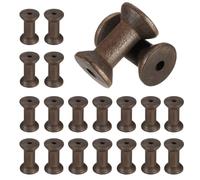 sourcing map 20 Pcs Wooden Spool for Craft, 2"/50 mm Wooden Empty Spools Unfinished Wooden Ribbon Spools for Art, Thread Twine Ribbon, DIY Crafts Home Decor (Coffee)