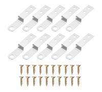 sourcing map 20 Pcs Z Shape Corner Bracket, 0.4 Inch Right Angle Picture Frame Braces Bracket Shelf Brackets Fastener with Screws for Furniture, Silver