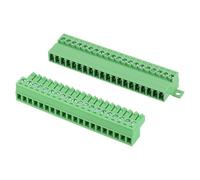 sourcing map 20 Pin Screw Terminal Block Connector,3.5mm/0.14 inch Pitch Male & Female PCB Mount Screw Terminal 300V 8A Green Terminal Block Connector for Home Electronic Project