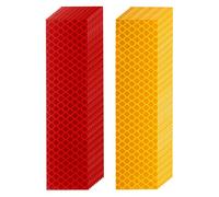 sourcing map 20 Rolls Reflective Tape 1.18" x 4.72" High Visibility Reflective Adhesive Stickers Outdoor Waterproof for Trailer Trucks Bike Car Motorcycle Helmet Mailbox, Gold Red