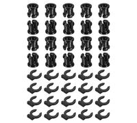 sourcing map 20 Set 3D Printer Tube Coupler Set, Tube Coupling Collet Clamp Clip Plastic Joint Connector 7.5mm OD x 4mm ID for Fixed 1.75mm Filament Printer Parts, Black