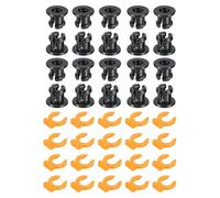sourcing map 20 Set 3D Printer Tube Coupler Set, Tube Coupling Collet Clamp Clip Plastic Joint Connector 10mm OD x 4mm ID for Fixed 1.75mm Filament Printer Parts, Black/Orange