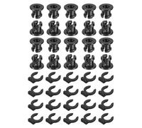 sourcing map 20 Set 3D Printer Tube Coupler Set, Tube Coupling Collet Clamp Clip Plastic Joint Connector 10mm OD x 4mm ID for Fixed 1.75mm Filament Printer Parts, Black