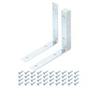 sourcing map 20 Set L Corner Bracket Corner Brace Metal Joint Right Angle Brackets Fastener with Screws for Wood Shelves, Silver, 3.94"x0.59"x3.94"