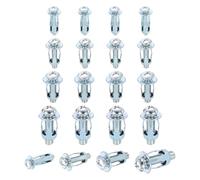sourcing map 20 Set M4 M5 M6 M8 Jack Nuts, Carbon Steel Zinc Finish Expansion Screw Petal Nut, Multi-Grip Insert Rivet Nut Fasteners for Hollow Wall Iron Skin Line Use in Thin Soft Wall, Silver