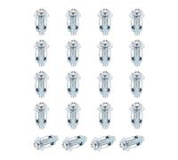 sourcing map 20 Set M8x34.5mm Jack Nuts, Carbon Steel Zinc Finish Expansion Screw Petal Nut, Multi-Grip Insert Rivet Nut Fasteners for Hollow Wall Iron Skin Line Use in Thin Soft Wall, Silver