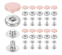 sourcing map 20 Set Snap Fasteners, 12mm #633 Zinc Alloy Press Studs Buttons Popper Stud Cap for Clothing Jeans Jackets Leather Sewing Repairing, Dusty Pink