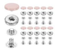 sourcing map 20 Set Snap Fasteners, 15mm #831 Zinc Alloy Press Studs Buttons Popper Stud Cap for Clothing Jeans Jackets Leather Sewing Repairing, Dusty Pink