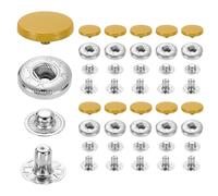 sourcing map 20 Set Snap Fasteners, 15mm #831 Zinc Alloy Press Studs Buttons Popper Stud Cap for Clothing Jeans Jackets Leather Sewing Repairing, Dark Khaki