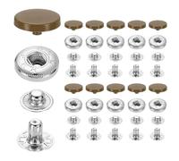 sourcing map 20 Set Snap Fasteners, 15mm #831 Zinc Alloy Press Studs Buttons Popper Stud Cap for Clothing Jeans Jackets Leather Sewing Repairing, Coffee