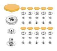 sourcing map 20 Set Snap Fasteners, 17mm #831 Zinc Alloy Press Studs Buttons Popper Stud Cap for Clothing Jeans Jackets Leather Sewing Repairing, Dark Khaki