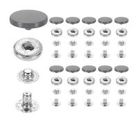 sourcing map 20 Set Snap Fasteners, 17mm #831 Zinc Alloy Press Studs Buttons Popper Stud Cap for Clothing Jeans Jackets Leather Sewing Repairing, Dark Gray