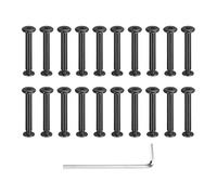 sourcing map 20 Sets Binding Post Screw, M3x7.5mm Bolts Female 4x26.5mm Hex Drive Socket Cap Screw Rivets Chicago Screws Furniture Bolts Stainless Steel with Wrench for Furniture Repair, Black