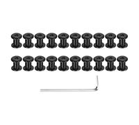 sourcing map 20 Sets Binding Post Screw, M4x5.5mm Bolts Female 5x7mm Hex Drive Socket Cap Screw Rivets Chicago Screws Furniture Bolts Stainless Steel with Wrench for Furniture Repair, Black