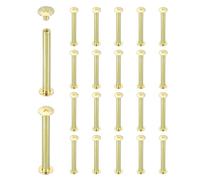 sourcing map 20 Sets Chicago Screw Rivets M5x45mm Metal Phillips Head Post Nail Rivet Stud Screws Connectors for DIY Leather Belt Bag Craft Bookbinding, Gold