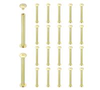 sourcing map 20 Sets Chicago Screw Rivets M5x50mm Metal Phillips Head Post Nail Rivet Stud Screws Connectors for DIY Leather Belt Bag Craft Bookbinding, Gold