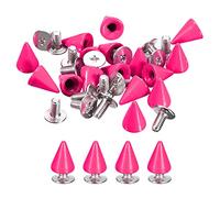 sourcing map 20 Sets Cone Spikes Studs, 7x10mm Studs and Spike Metal Screw Back Rivet for Clothing Belts Bags Shoes DIY Leathercraft, Rose Red