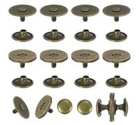 sourcing map 20 Sets Magnetic Snap Buttons, 18 mm Round Snaps Closures with Cap, Clasp Stud Buttons Fasteners for Sewing Leather Purse Clothes DIY Craft, Bronze