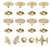 sourcing map 20 Sets Magnetic Snap Buttons, 18 mm Round Snaps Closures with Cap, Clasp Stud Buttons Fasteners for Sewing Leather Purse Clothes DIY Craft, Rose Gold