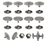 sourcing map 20 Sets Magnetic Snap Buttons, 18 mm Round Snaps Closures with Cap, Clasp Stud Buttons Fasteners for Sewing Leather Purse Clothes DIY Craft, Black