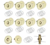 sourcing map 20 Sets Magnetic Snap Buttons, 18 mm Round Snaps Closures with Washer, Clasp Buttons Fasteners for Sewing Leather Purse Clothes DIY Craft, Yellow