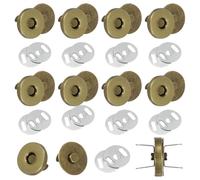 sourcing map 20 Sets Magnetic Snap Buttons, 18 mm Round Snaps Closures with Washer, Clasp Buttons Fasteners for Sewing Leather Purse Clothes DIY Craft, Bronze