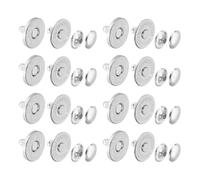 sourcing map 20 Sets Magnetic Snaps Button, 14x2mm/0.55"x0.08" Metal Round Magnetic Clasps Button Fabric Base Components and Cap Kit for Clothes Bag Leather DIY Purse Wallet, Silver