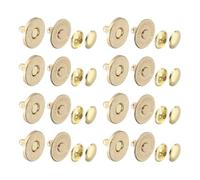sourcing map 20 Sets Magnetic Snaps Button, 14x2mm/0.55"x0.08" Metal Round Magnetic Clasps Button Fabric Base Components and Cap Kit for Clothes Bag Leather DIY Purse Wallet, Gold