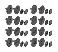 sourcing map 20 Sets Magnetic Snaps Button, 14x2mm/0.55"x0.08" Metal Round Magnetic Clasps Button Fabric Base Components and Cap Kit for Clothes Bag Leather DIY Purse Wallet, Black
