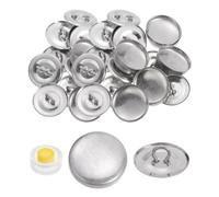 sourcing map 20 Sets Self Cover Button Kit 30L 0.75" 19mm with Wire Backs Aluminum Buttons to Cover Fabric Button Maker Covered Buttons Kit with Tools for DIY Cloth Home Decor Sewing
