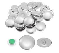 sourcing map 20 Sets Self Cover Button Kit 44L 1.1" 28mm with Wire Backs Aluminum Buttons to Cover Fabric Button Maker Covered Buttons Kit with Tools for DIY Cloth Home Decor Sewing