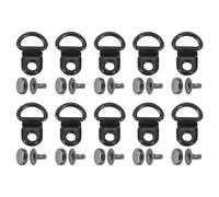 sourcing map 20 Sets Shoelace Hook, Boot Lace Hooks D-Ring Eyelet Buckles with Rivet, Boots Eyelet Repair Clips for Hiking Boots Shoe Leather Bag, 9x14mm Bright Black