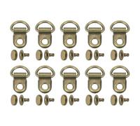 sourcing map 20 Sets Shoelace Hook, Boot Lace Hooks D-Ring Eyelet Buckles with Rivets, Boots Eyelet Repair Clip for Hiking Boots Shoe Leather Bag, 9x14mm Bronze