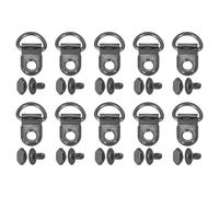 sourcing map 20 Sets Shoelace Hook, Boot Lace Hooks D-Ring Eyelet Buckles with Rivets, Boots Eyelet Repair Clips for Hiking Boots Shoe Leather Bag, 9x14mm Metallic Black