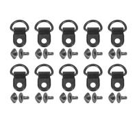 sourcing map 20 Sets Shoelace Hook, Boot Lace Hooks D-Ring Eyelet Buckles with Rivets, Boots Eyelet Repair Clip for Hiking Boots Shoe Leather Bag, 9x14mm Matt Black