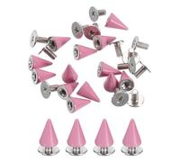 sourcing map 20 Sets Spikes and Studs, 7 x 10mm Cone Spikes Screw Back Studs Rivets, Cone Punk Spikes Rivet for Clothing Belts Bags DIY Leather Crafts, Pink