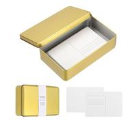 sourcing map 20 Sheets Watercolor Postcards, 100% Cotton 4x6 Inch Watercolor Paper with Gold Tin Box Blank Postcards Hot Pressed for Mailing Painting Invitations Greeting Cards(140lb/300gsm)