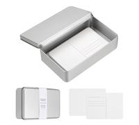 sourcing map 20 Sheets Watercolor Postcards, 100% Cotton 4x6 Inch Watercolor Paper with Silver Tin Box Blank Postcards Cold Pressed for Mailing Painting Invitations Greeting Cards(140lb/300gsm)