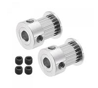 sourcing map 20 Teeth 6.35mm Bore Timing Pulley Synchronous Wheel Silver, for 3D Printer Belts, CNC Machine, Pack of 2