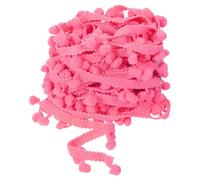 sourcing map 20 Yards Pom Pom Ball Fringe Trim, Ribbon Sewing Accessory DIY Crafts for Home Curtain Clothes Pillow Decoration (8mm, Pink)