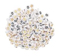 sourcing map 200 Pcs 4x7mm Acrylic Letter Beads, Round White Alphabet Beads Letter D, Alphabet Spacer Beads for Jewelry Making Bracelets Necklaces