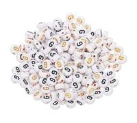 sourcing map 200 Pcs 4x7mm Acrylic Letter Beads, Round White Alphabet Beads Letter G, Alphabet Spacer Beads for Jewelry Making Bracelets Necklaces