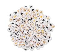 sourcing map 200 Pcs 4x7mm Acrylic Letter Beads, Round White Alphabet Beads Letter K, Alphabet Spacer Beads for Jewelry Making Bracelets Necklaces