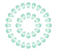 sourcing map 200 Pcs 6 x 8mm Teardrop Rhinestones Pointed Back Glass Rhinestone Crystal Beads Gems for Crafts DIY Dress Jewelry Shoes Sewing Art Embellishments, Blue Green