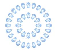 sourcing map 200 Pcs 6 x 8mm Teardrop Rhinestones Pointed Back Glass Rhinestone Crystal Beads Gems for Crafts DIY Dress Jewelry Shoes Sewing Art Embellishments, Blue