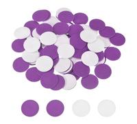 sourcing map 200 Pcs Adhesive Felt Circles, 25mm Round Pre Cut Craft Circle Stickers Self-Adhesive Felt Fabric Pads for DIY Projects Sewing Handcraft, Light Purple/White