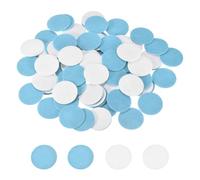 sourcing map 200 Pcs Adhesive Felt Circles, 25mm Round Pre Cut Craft Circle Stickers Self-Adhesive Felt Fabric Pads for DIY Projects Sewing Handcraft, Sky Blue/White