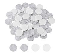 sourcing map 200 Pcs Adhesive Felt Circles, 25mm Round Pre Cut Craft Circle Stickers Self-Adhesive Felt Fabric Pads for DIY Projects Sewing Handcraft, Light Gray/White