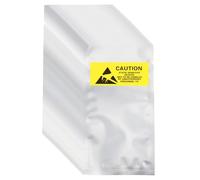 sourcing map 200 Pcs Anti Static Bags 2.4" x 4.5" Open Top ESD Shielding Bag with Labels for Hard Drive HDD SSD Electronic Device Motherboards, Silver